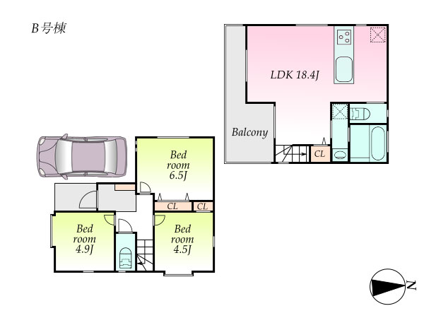 杉並区善福寺1丁目　新築一戸建て（B号棟間取り図）